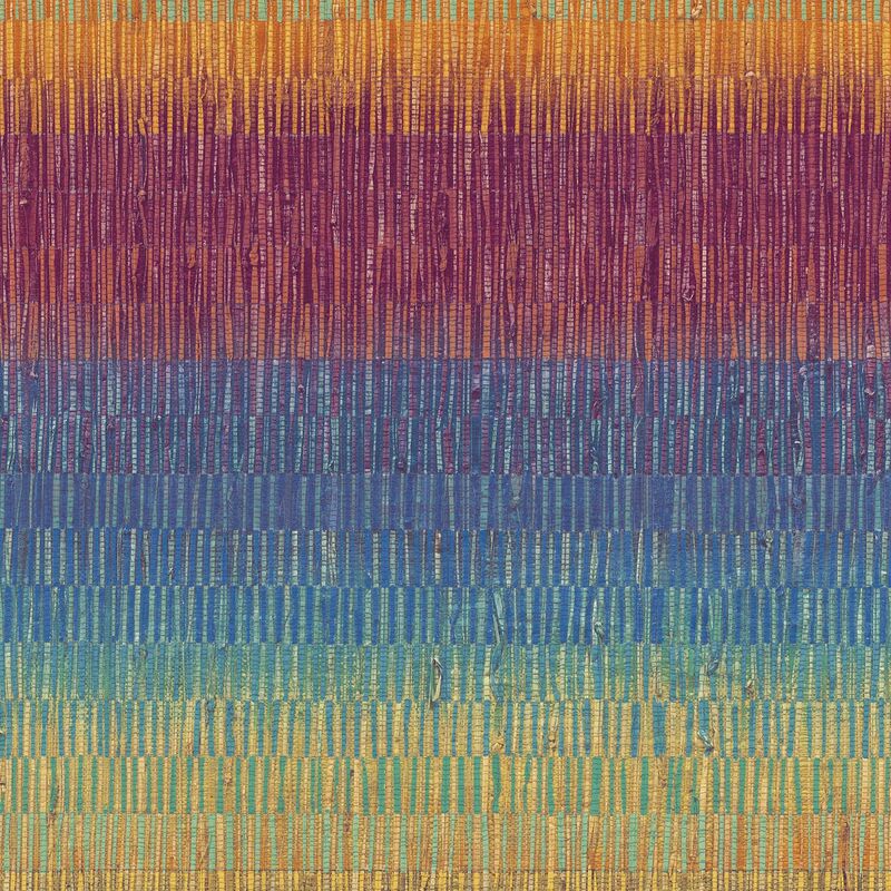 Multicoloured Retro Wallpaper Grandeco Orange Yellow Blue Green Textured Vinyl