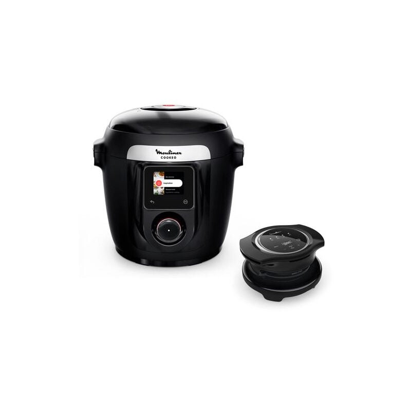 Multicuiseur intelligent connecté Moulinex avec couvercle Extracrisp YY5449FB 1600 w Noir
