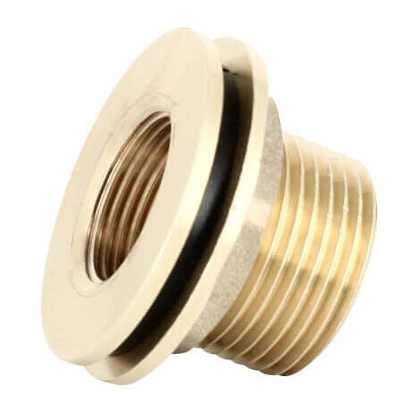 Multicuves – Raccord laiton passe-paroi mâle 1'' – femelle 3/4'' – Filetage BSP pour cuves et récupérateurs d'eau – Installation facile