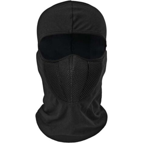 Multifonction Ultra léger,Cagoule Respirante Coupe-Vent Masque Cache-Cou Anti Poussière/Froid,Femme Homme Casques élastique Tour de Cou pour Randonnée Moto Vélo Tactique Escalade（Noir）