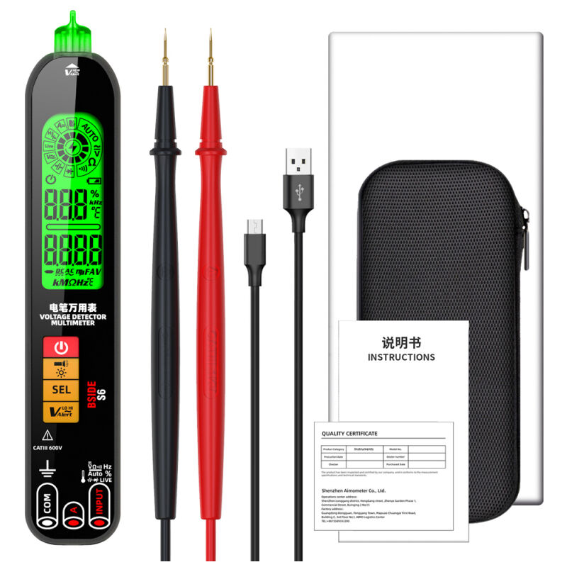 Multimètre numérique BSIDE S6, testeur professionnel de mesure de tension, de résistance, de fréquence et de capacité, écran numérique rétroéclairé,