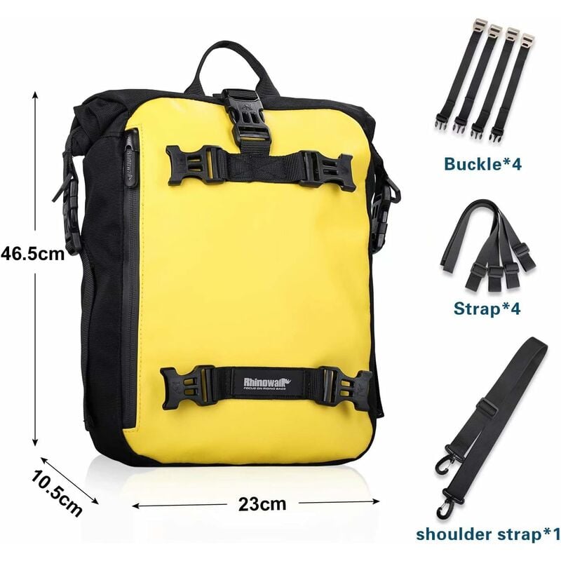 Fei Yu - Multifonctionnel sac de moto moto bagages 10L moto sacoches de selle sacs porte-bagages sac arrière jaune