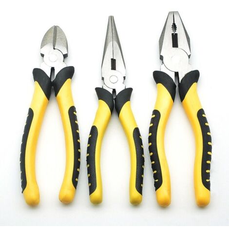 Multifonctionnelle À Nez Aiguille Diagonal Cutting Pliers Pince À Fil De Qualité Industrielle 3 Pièces 200mm