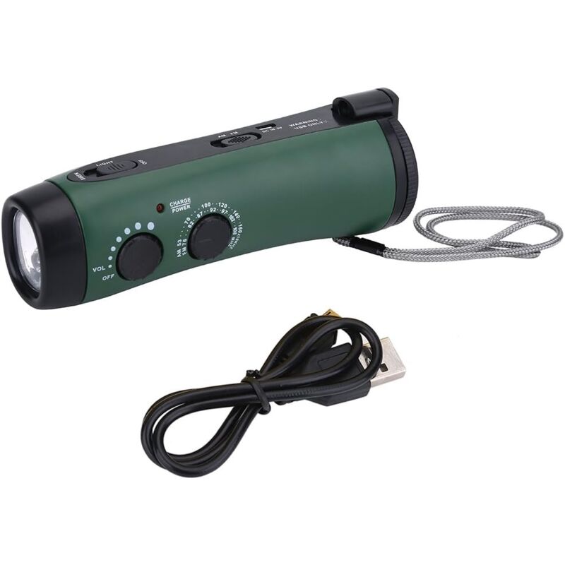 Multifonctions De Poche,Şarjlı Fener,Wind Up Radio Solar Main Manivelle d'urgence Radio Mo Am/FM Radio Multi-Fonction Manivelle LED Cam Lampe De