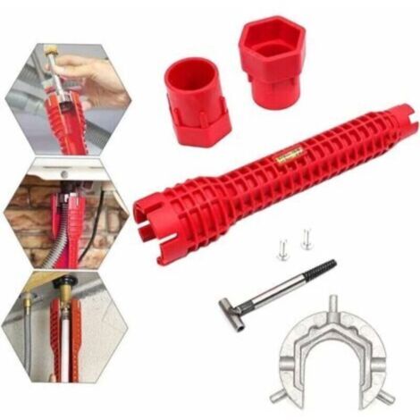 Multifonctions Outil D'Installation Pour Évier, Cle Serrage Robinet Multi-usages, Outil de Réparation pour Robinet pour Cuvette de Toilettes Robinet D'évier Salle de Bain Cuisine Plomberie Gro