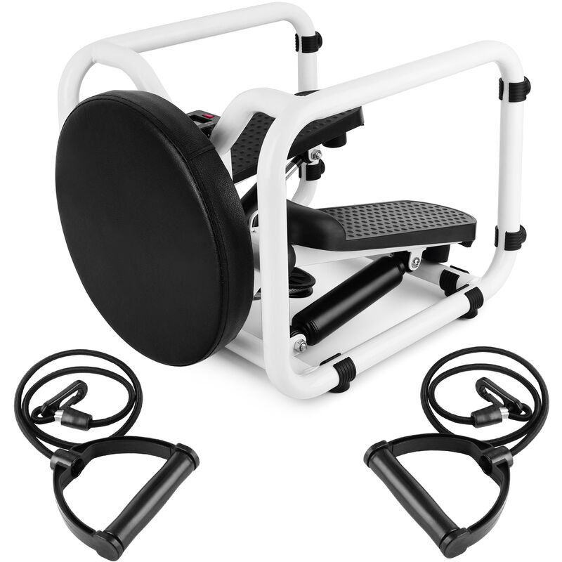 

Multifuncional Mini Fitness Twist Stepper Pantalla electronica Home Exericse Workout Silla Asiento con bandas de resistencia Entrenamiento abdominal