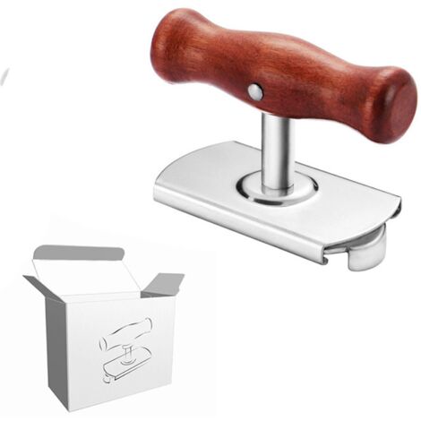 Multifunction Can Opener Bottle Opener Stainless Steel Can Opener with Wooden Handle Easy Twist Off