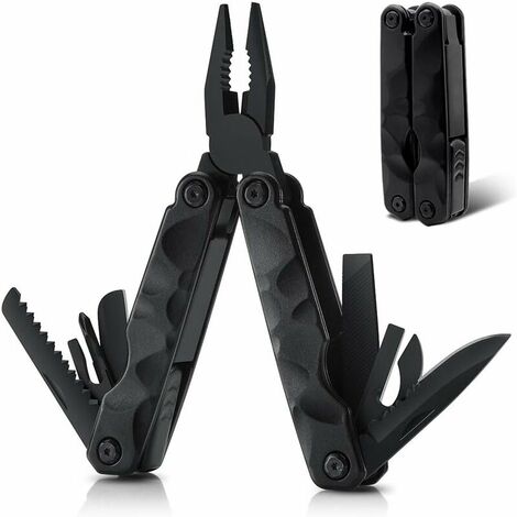 FUHUIDA TRADING Multifunction Pliers, 13 in 1 Folding Knife Multifunction Pocket Pliers with Saw, Can Opener, Screwdriver, for Outdoor Camping, Hiking (Belt Pouch Included)