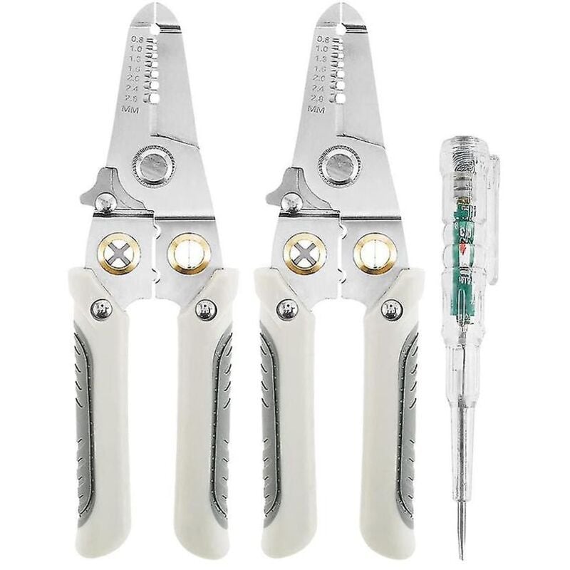 Pince à fil multifonction, dénudeurs de fils 6 en 1, pince à fendre les fils avec un test électrique