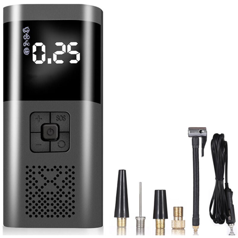 Lifcausal - Pompe à air multifonctionnelle, compresseur d'air portable pour voiture, gonfleur de pneus, pompe à air pour pneus de voiture, vélo,