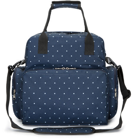 main image of "Multifunctional changing bag with a large capacity, dotted ,, travel, handbag, bottle holder ， blue polka dots"