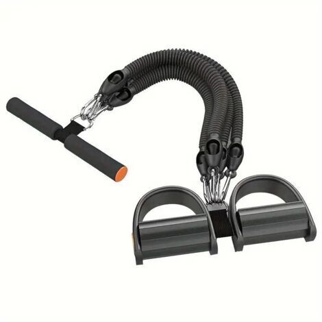 Multifunctional Exercise Pedal Puller, Home Fitness, Foot-Controlled Resistance Band with 4-Tube Tension Cord for Abdominal, Waist, Arm, Leg Training, etc.