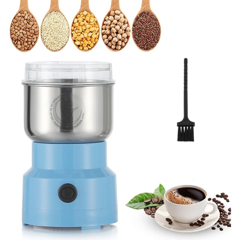 Gotrays - Multifunctional Grinder 200w 14500rpm Bean Mill Ultra Fine Coffee Machine, 300ml Portable Electric Grain Grinder, Stainless Steel, for