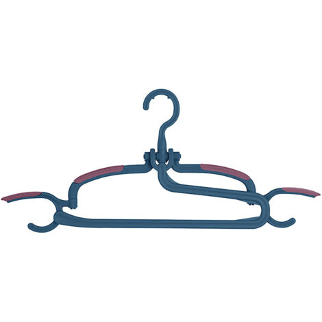Multifunctional Hanger Anti Slip Seamless Multifunctional Rotatable Plastic Clothes Hanger for Trousers Blue Red