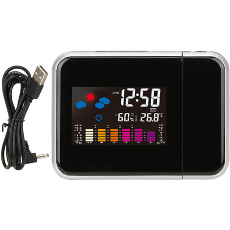 Multifunctional LCD Color Screen Electronic Alarm Clock Projection Weather Clock