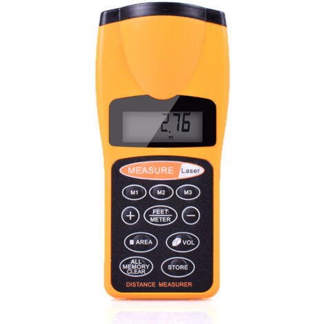 Multifunctional LCD Ultrasonic Rangefinder Measuring Distance Meter with Laser Pointer Home Use Digital Rangefinder