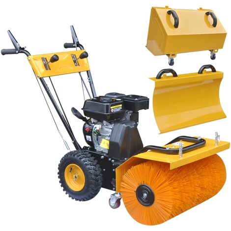 Multifunctional Petrol-powered Snow Plough/Sweeper Set 6,5HP - Yellow
