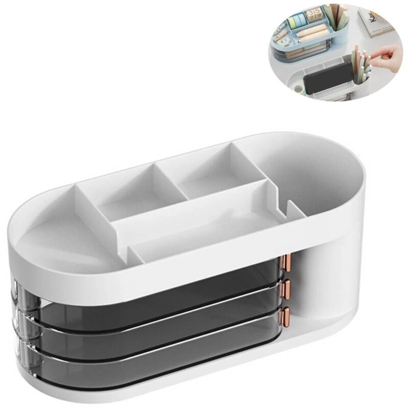 Boîte de rangement de bureau rotative multifonctionnelle pour dortoir