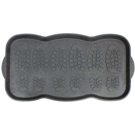 Multifunctional Rubber Shoe Drip Tray Boot Storage Doormat, 41x81cm, Black