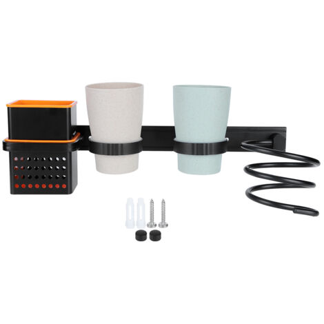 Multifunctional Space Aluminum Bathroom Storage Rack Hair Dryer Toothbrush Holder