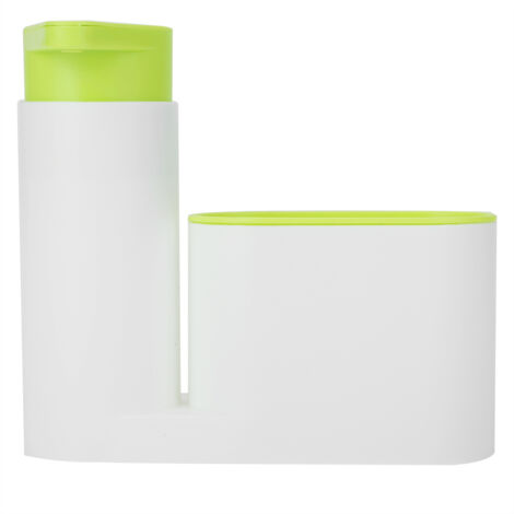 Multifunctional Washing Sponge Sink Detergent Soap Dispenser Storage Kit (Green)