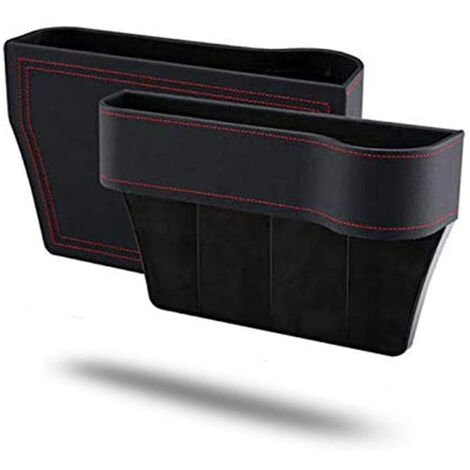 HIULLEN Autositz Gap Aufbewahrungsbox, Autositz Konsole Seitentaschen  Organizer, Aufbewahrungsbox für Autositzlücken mit Ladekabelloch, für