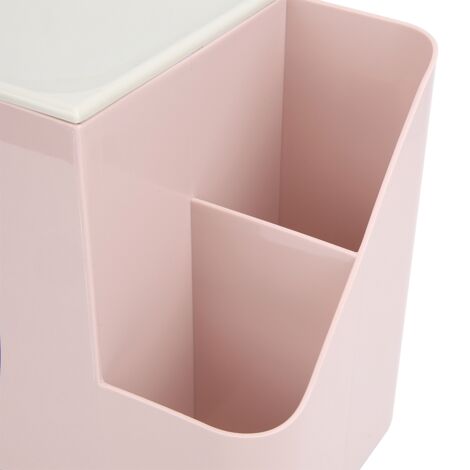 Multifunktionale Aufbewahrungsbox für Fernbedienungen und Dokumente – Rosa Organizer für Büro, Wohnzimmer und Badezimmer mit staubdichtem Deckel