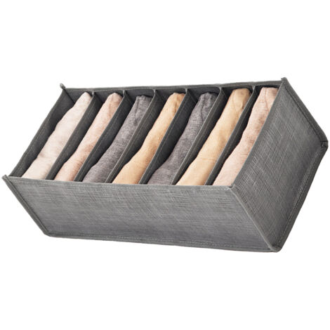 Multifunktionale Aufbewahrungsbox mit Fächern für Kleidung, Unterwäsche und Hosen, Modell MTZ, Vliesstoff, 45 x 30 x 25 cm, 1 Stück