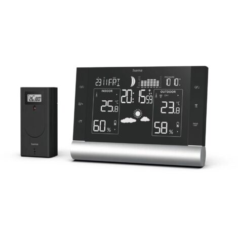 Multifunktionale Black Line Plus Wetterstation mit Alarmfunktion & Barometer