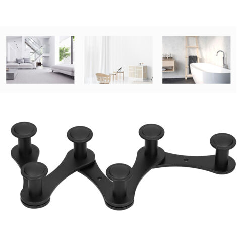 Multifunktionale, dekorative Wandhaken für Wohnzimmer, Bad und Tür  Verstellbare Haken in Dreiecks- oder Bogenform  Material: Aluminium und PP  64 schwarze Haken  356 g