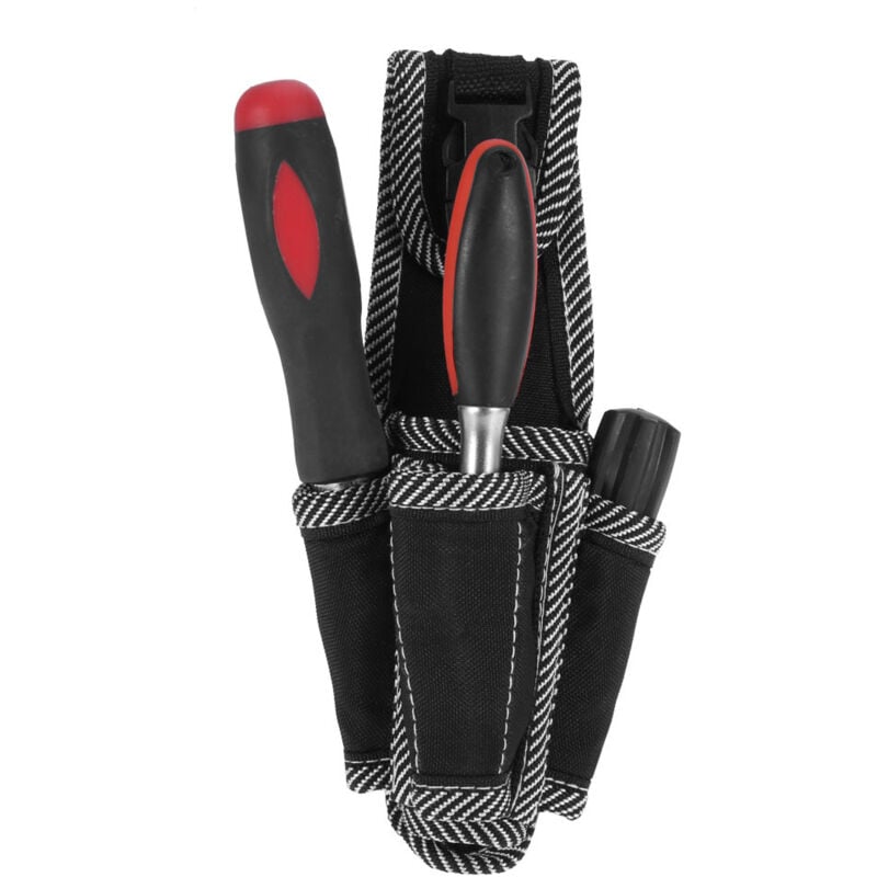 Image of Multifunktionale Elektriker Werkzeugtasche Gürteltasche Taille Aufbewahrungshalter Schwarz