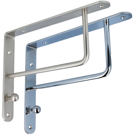 Multifunktionale Garderobenkonsole 250x195mm Regalkonsole Kleiderbügelaufhänger Chrom glänzend