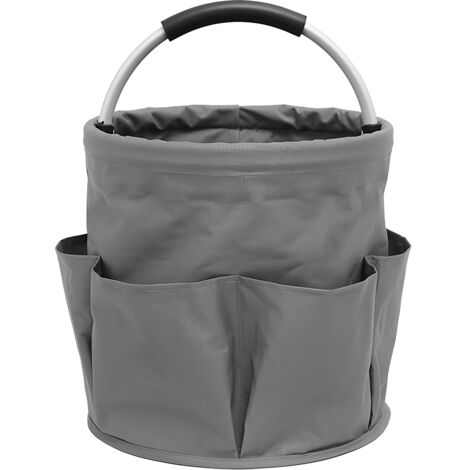 Multifunktionale Gartentasche, 600D Oxford, 17 l, mit Fächern, Organizer, wasserabweisend, faltbar, für Erntearbeiten, Einkäufe und Picknicks