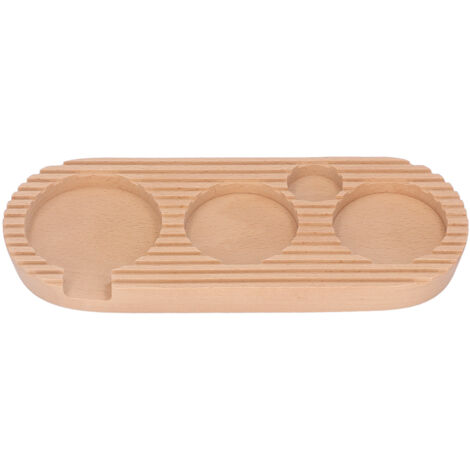 Multifunktionale Kaffeeabtropfschale mit 4 Holzschlitzen für Filter und Abtropfschalen, 58 mm / 2,28 Zoll