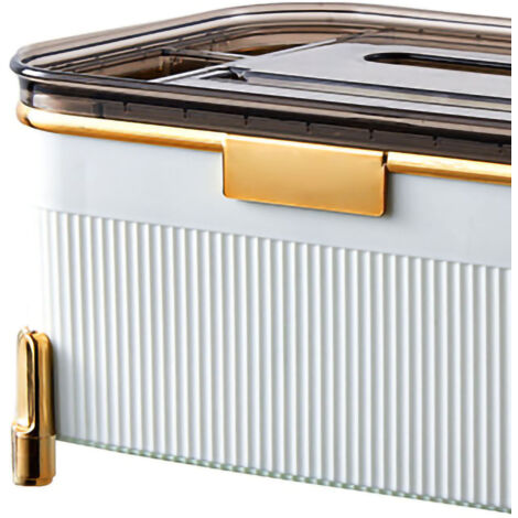 Multifunktionale Papierbox – Aufbewahrungsbox für Zuhause und Büro mit transparentem Deckel – Weiß – Maße: 22,5 x 15 x 10,3 cm – Material: PP, PS, ABS – 280 g