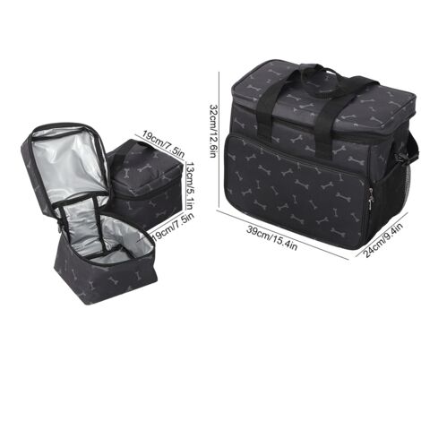 Multifunktionale Reisetasche für Hunde und Katzen, wasserdichter Organizer mit großem Fassungsvermögen und Futterbehältern