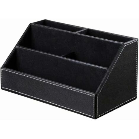 Multifunktionale Schreibtisch-Aufbewahrungsbox in Holzoptik (schwarz) - Multifunktionale Schreibtisch-Aufbewahrungsbox in Holzoptik (schwarz)