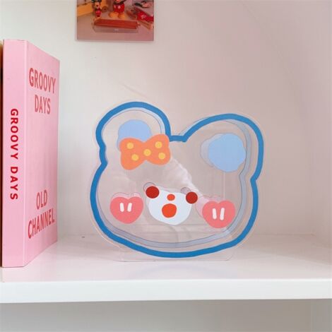Multifunktionale, transparente Acryl-Aufbewahrungsbox mit niedlichem Bärenmotiv für Stifte und Kosmetik – Bürodekoration – Hohes Fassungsvermögen – [Aufbewahrungsbox] [Lindeberg] [TB-01] [Multifunktio