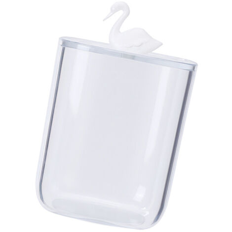 Multifunktionale, transparente Aufbewahrungsbox für Wattebällchen mit Deckel von Swan für das Badezimmer