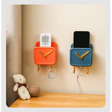 Multifunktionale Wandaufbewahrungsbox aus PP mit Haken und Uhr – Wandorganizer für Schmutz, Küche und Büro