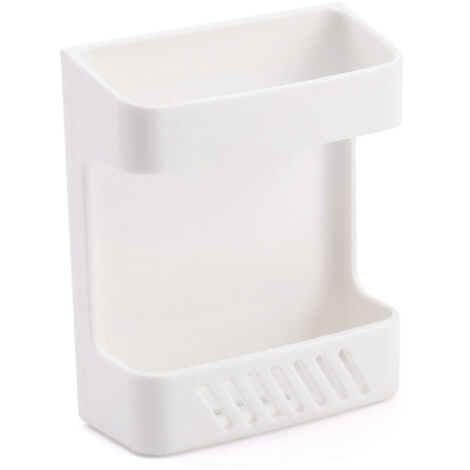 Multifunktionale Wandaufbewahrungsbox – Bohrfreie Handyhalterung für den Nachttisch – Fernbedienungshalter aus weißem ABS (8,8 x 3,8 x 10,8 cm) – 1 Stück