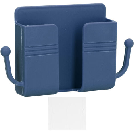 Multifunktionale Wandaufbewahrungsbox mit Handyhalterung für Küche, Bad, Büro – Blau