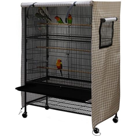 Multifunktionale wasserdichte Vogelkäfigabdeckung, Sonnenschutz für Papageien und Haustiere, staubdicht mit Reißverschluss, UV-Schutz, atmungsaktiv, waschbar (95 x 58 x 130 cm)