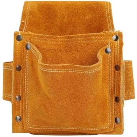Multifunktionale Werkzeugtasche CSPARCV 180x140x70 (mm) – Verdickte Werkzeugtasche für den Hüftbereich – Material: Rindsleder – Werkzeugaufbewahrung