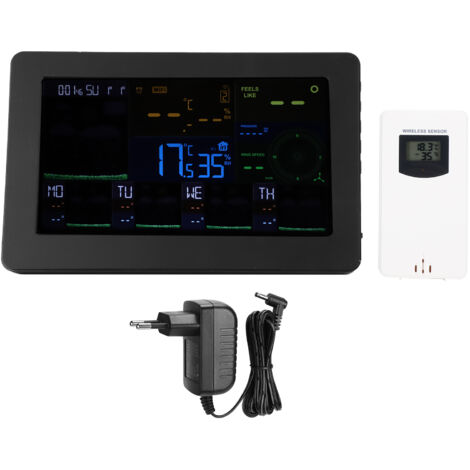 Multifunktionale Wetteruhr mit Anemometer, WLAN, Thermometer und Hygrometer 100–240 V EU