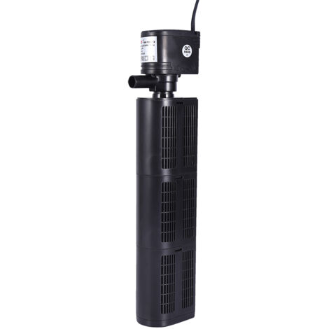 Multifunktionaler 25-W-Tauchfilter für Aquarien, schwarzes ABS, mit integrierter Pumpe und Belüftung