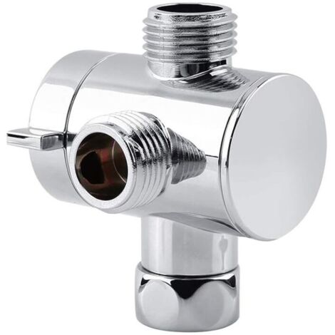 Multifunktionaler 3-Wege-Duschkopf-Umsteller, Duscharmhalterung, Duschkopf-Adapter, Ersatzteile, 3-Wege-G1/2-Zoll-Adapterventil für Badezimmer, Dusche, Toilette, Waschbecken, FLITI