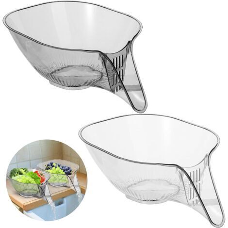 Multifunktionaler Abtropfkorb, herausnehmbarer Abtropfkorb, Abtropfschale für Küche und Lebensmittel, 2 Stück