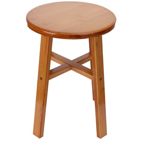 Multifunktionaler Bambushocker, kleine niedrige Bank für Kinder, für Wohnzimmer und Innenräume, rundes Design M
