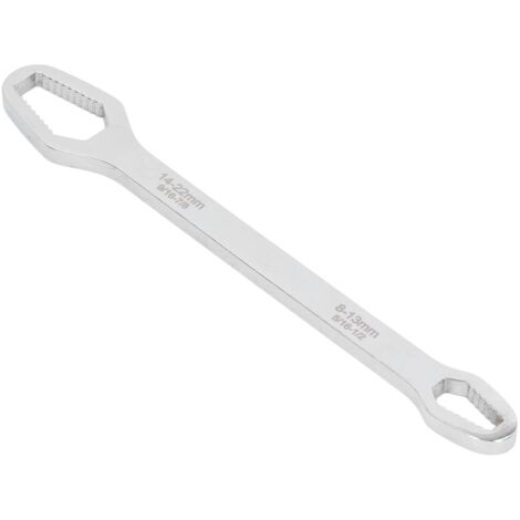 Multifunktionaler, doppelseitiger Universalschlüssel, arbeitssparendes Reparaturwerkzeug aus Stahl, 8 mm dick (weiß, verdickt, hochglanzverchromt)